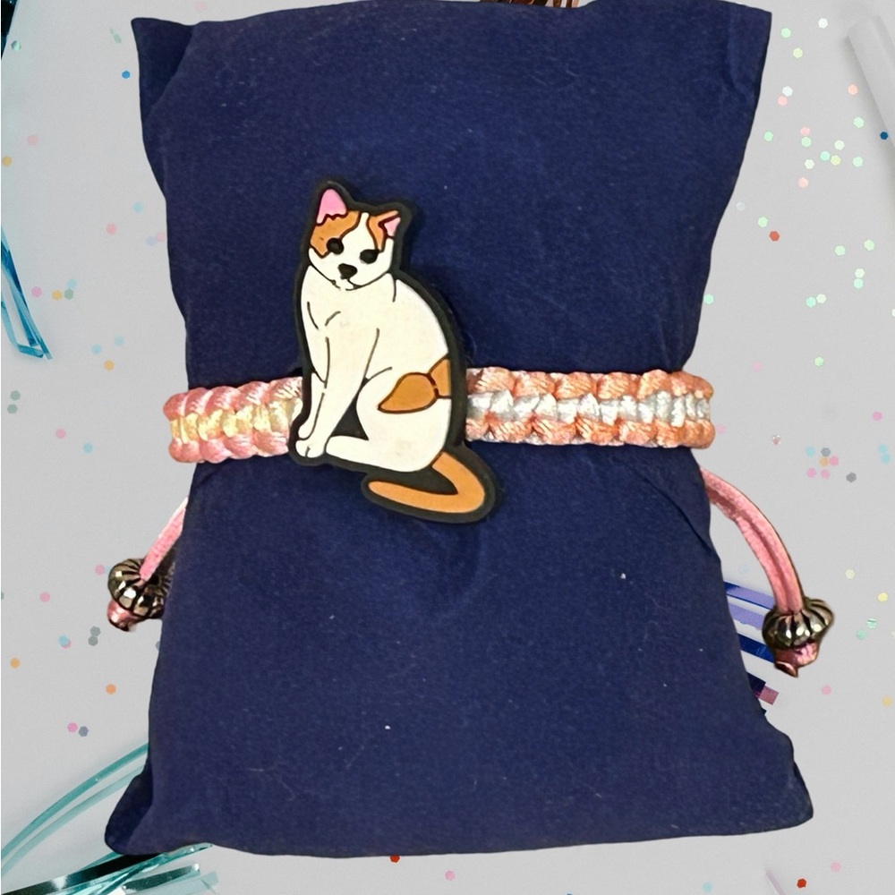 Orange and White Tabby Cat Friendship Bracelet